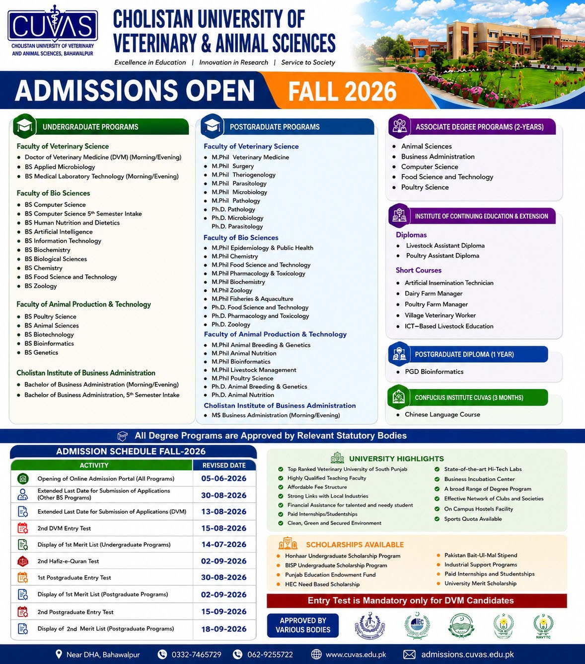 Admissions Fall 2026 Info Poster